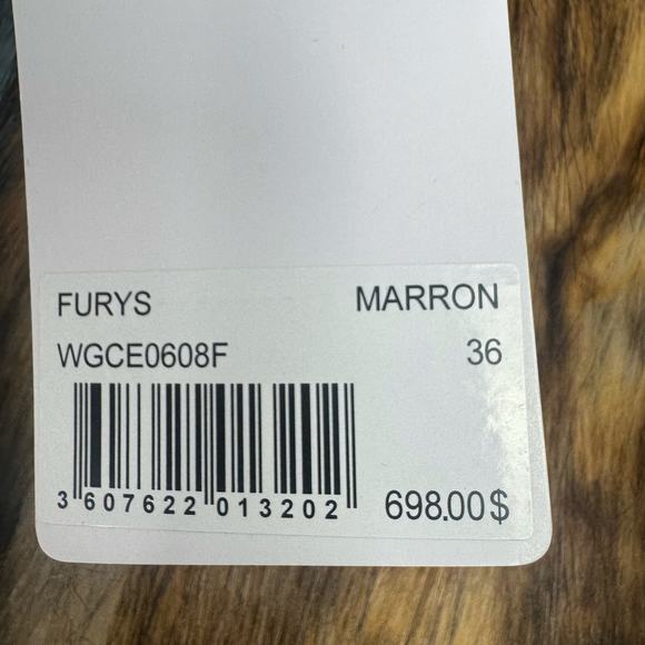 Zadig & Voltaire Furys Faux-Fur Jacket Long Sleeves in Marron Size 36 / US S NWT - Picture 9 of 13